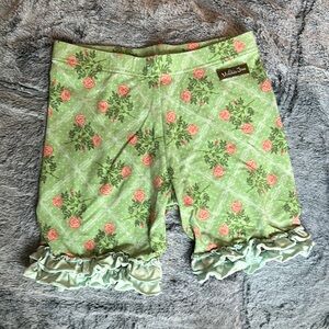 Matilda Jane Green Floral Ruffle Trim Shorts
Size 10 EUC